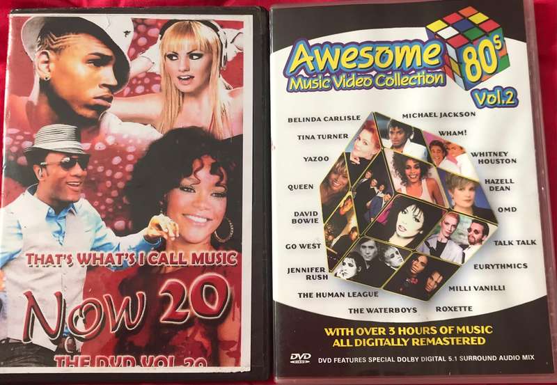 Music DVD Thats what I call music Now 20 & Awesome 80s 50 Music Video Songs ovr 3 hours