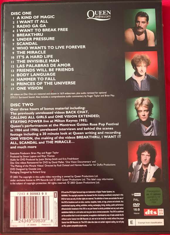 Music DVD Queen Greatest Hits 2 & Take That Sealed New with Robbie Williams