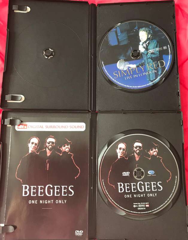 Music DVDs Bee Gees one night only + Simply Red Live in London