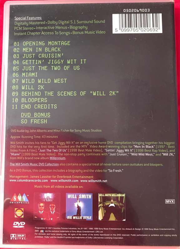 Music DVD Combo Will Smith Collection + Craig David Off the Hook live at Wembley