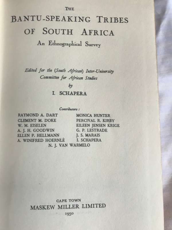 Bantu-Speaking Tribes of South-Africa 1950 3rd edition hardcover
