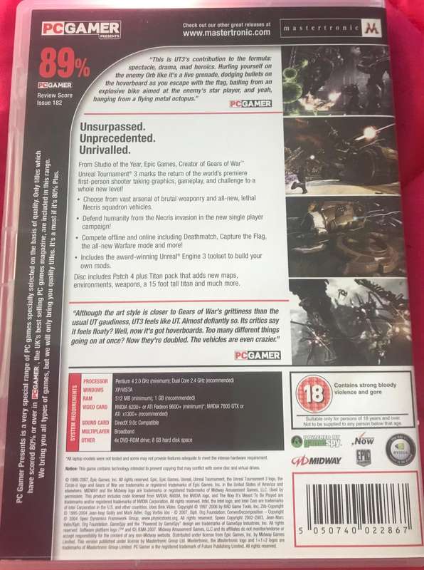 PC DVD Sid Meiers Civilization 4 + Unreal Tournament 3
