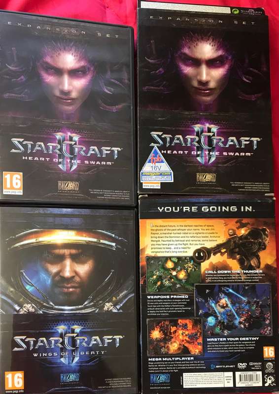 PC DVD Games Starcraft 2 Wings of Liberty + Heart of the Swarm with Boxes Great Art work games
