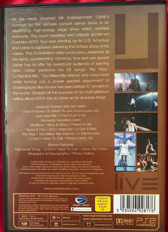 Usher Music DVD Live Evolution + Movie in the Mix