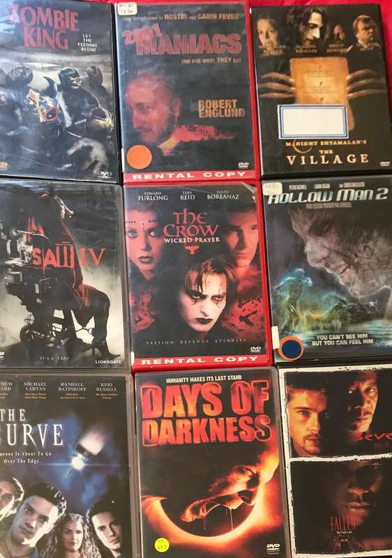 10 Horror Thriller DVD Lot The Crow, Seven, Fallen, Saw 4, Days of Darkness, The Curve,etc.