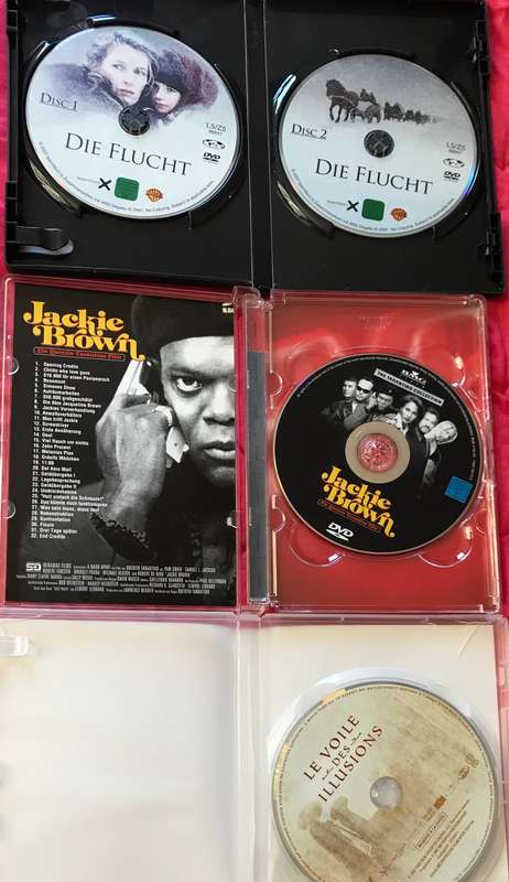 Import DVD lot Jackie Brown German, Die Flucht German + Le Voile des Illusions French movies