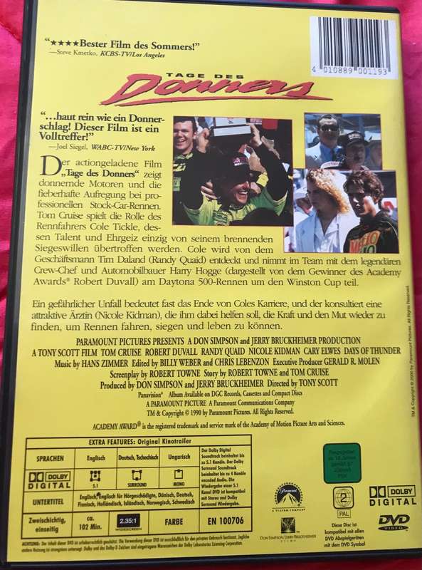 DVD movie Import Days of Thunder French, The Last Samurai 2 Disc edition, Sealed Omega Man New