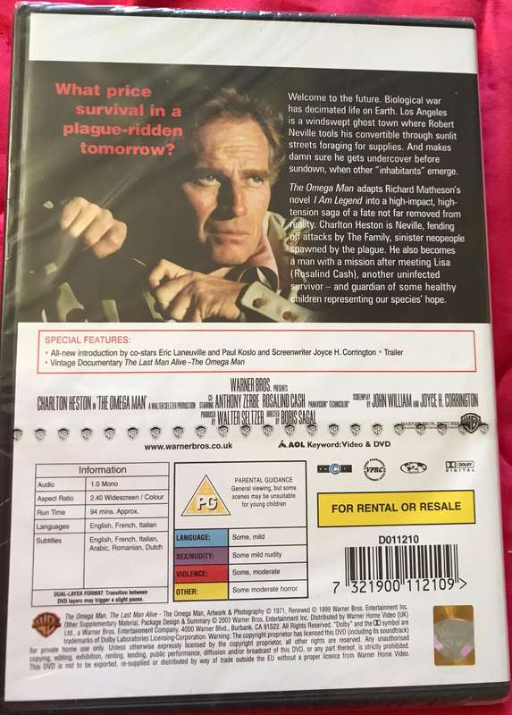 DVD movie Import Days of Thunder French, The Last Samurai 2 Disc edition, Sealed Omega Man New