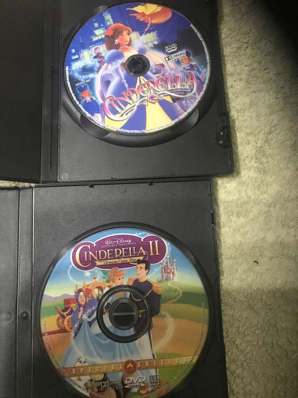 Cinderella, Cinderella 2, Tinkerbell and Room on the broom DVD kids