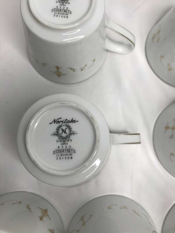 Noritake 6520 Tea set 12 cups and 12 sauces with milk and sugar jar