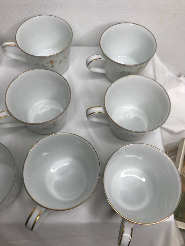 Noritake 6520 Tea set 12 cups and 12 sauces with milk and sugar jar