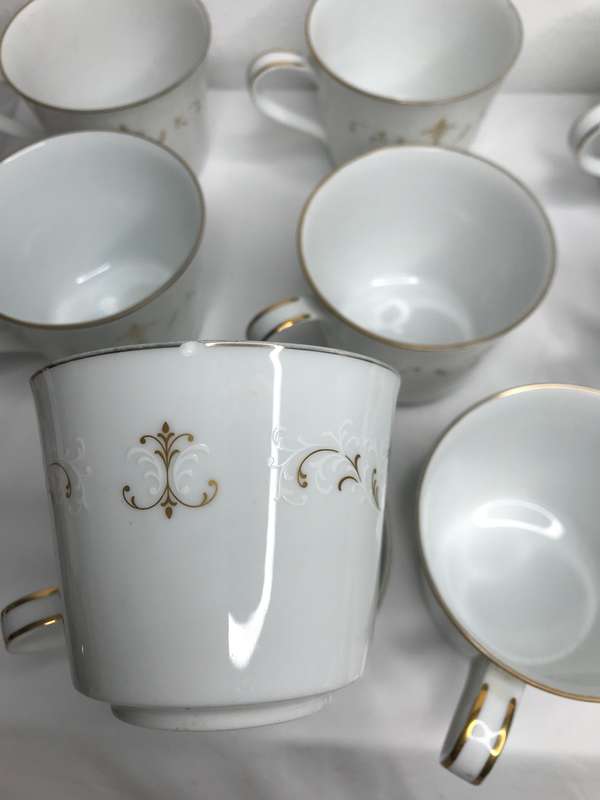 Noritake 6520 Tea set 12 cups and 12 sauces with milk and sugar jar