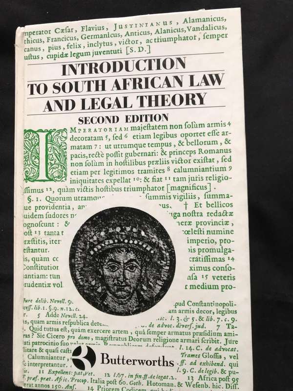 Introduction to South African Law and Legal Theory by Butterworth Hardcover 2nd edition