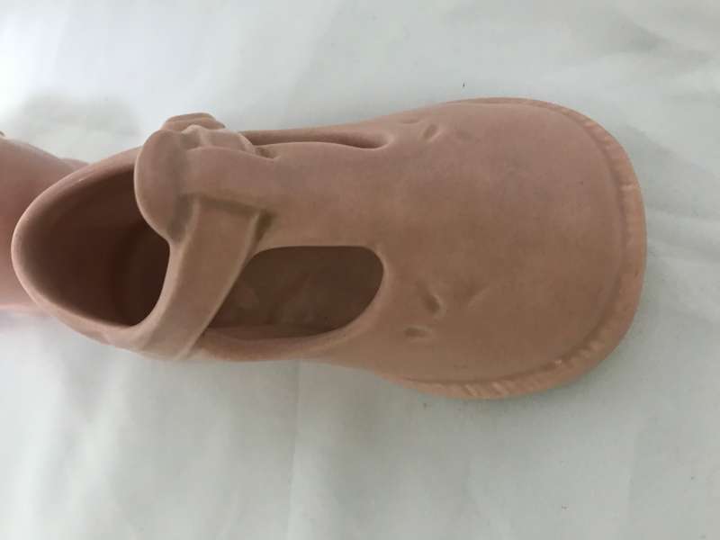 Miniature Pair of Pink Bisque Shoes Doll House Collectibles