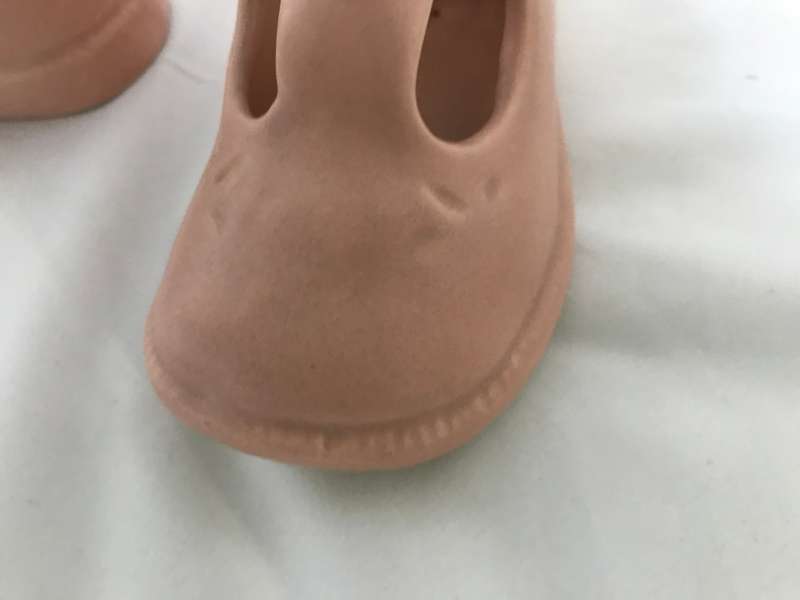 Miniature Pair of Pink Bisque Shoes Doll House Collectibles