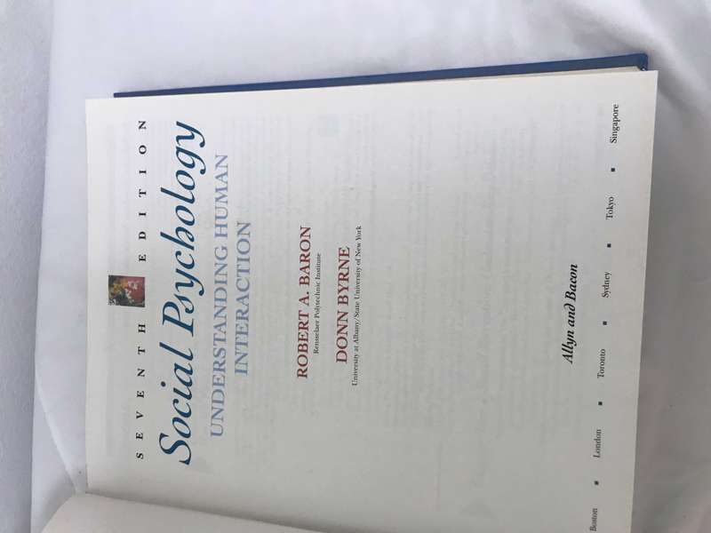 SOCIAL PSYCHOLOGY - UNDERSTANDING HUMAN INTERACTION 7th edition Robert A. Baron,Donn Byrne