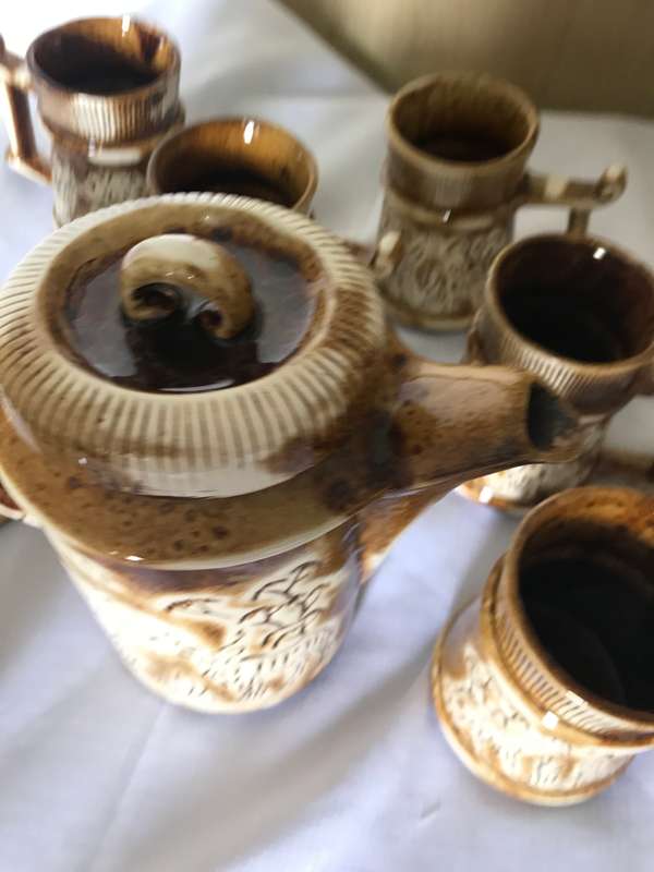 CRESCENT WARE CERAMIC 8 PIECE SET 964 AFRICAN SAFARI PRINT