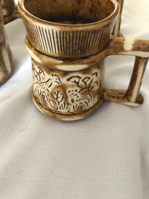 CRESCENT WARE CERAMIC 8 PIECE SET 964 AFRICAN SAFARI PRINT