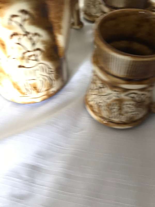 CRESCENT WARE CERAMIC 8 PIECE SET 964 AFRICAN SAFARI PRINT