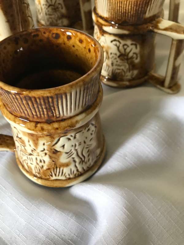 CRESCENT WARE CERAMIC 8 PIECE SET 964 AFRICAN SAFARI PRINT