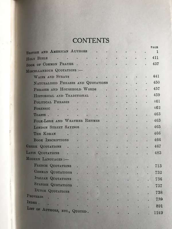 Cassells's Book of Quotations, Proverbs and Household Words Benham, W Gurney 1914