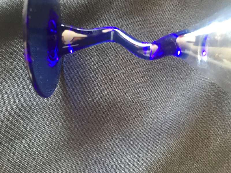 2 Vintage Martini Glasses. Blue Squiggle Stem Cocktail Glasses. Cocktail Party Glasses. Entertaining