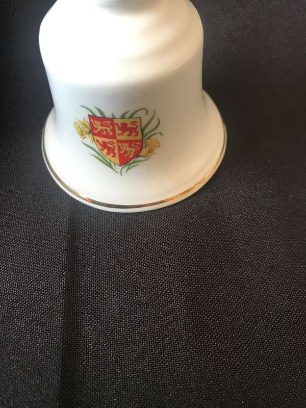 Souvenir of Wales Porcelain Bell, Bone China Decorative Bell