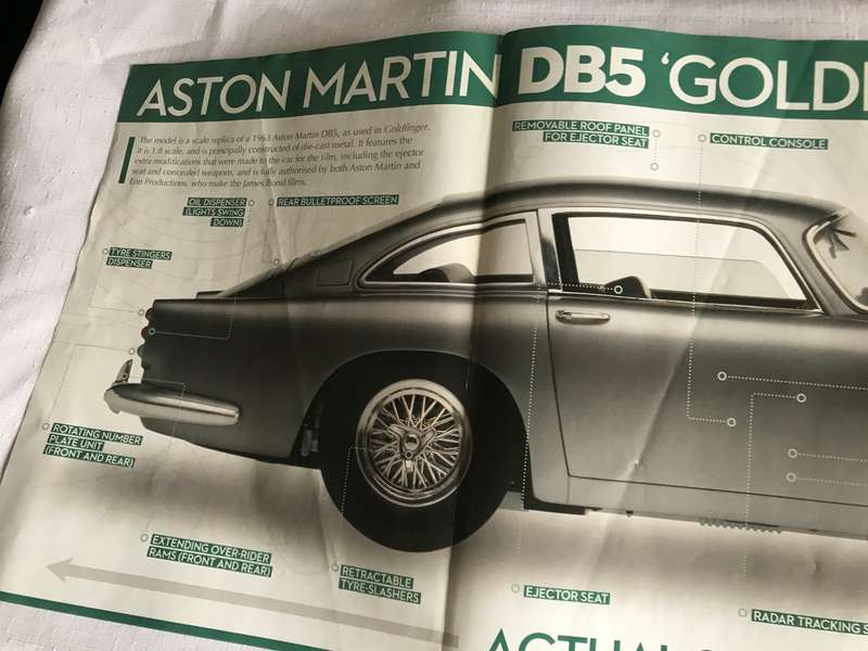 Aston Martin DB5 Goldfinger 1:8 scale Poster 63cm wide and 27cm high