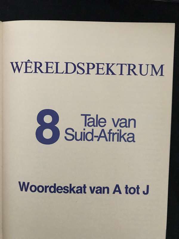 Wereldspektrum 8 Tale van Suid-Afrika Woordeskat 1, 2 en 3