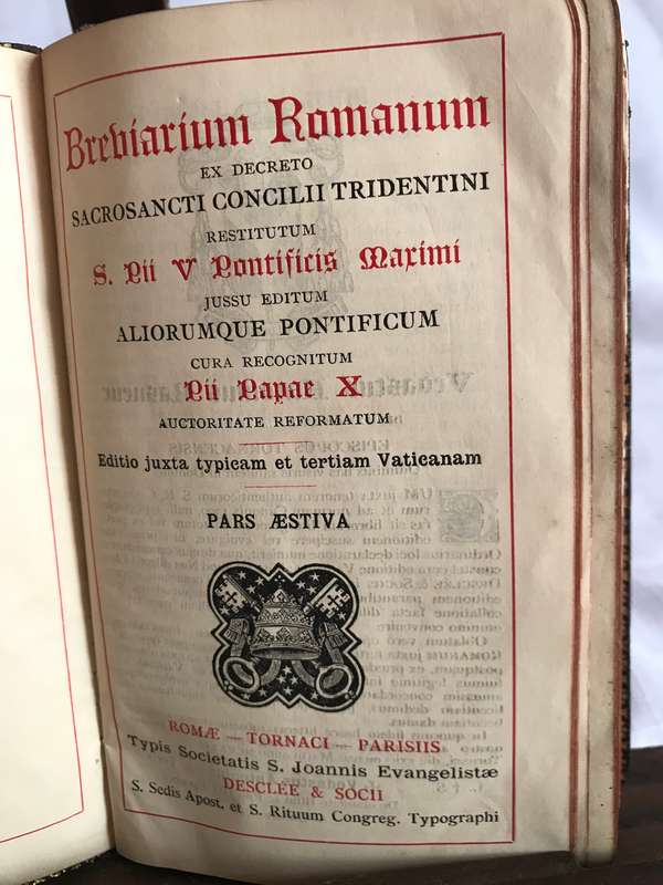 Latin Breviarium Romanum 1926 Table of Sermons for Entire Year