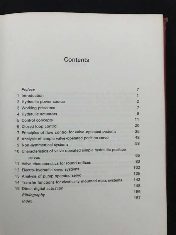 Hydraulic and Electro-hydraulic Servo Systems Hardcover  1967