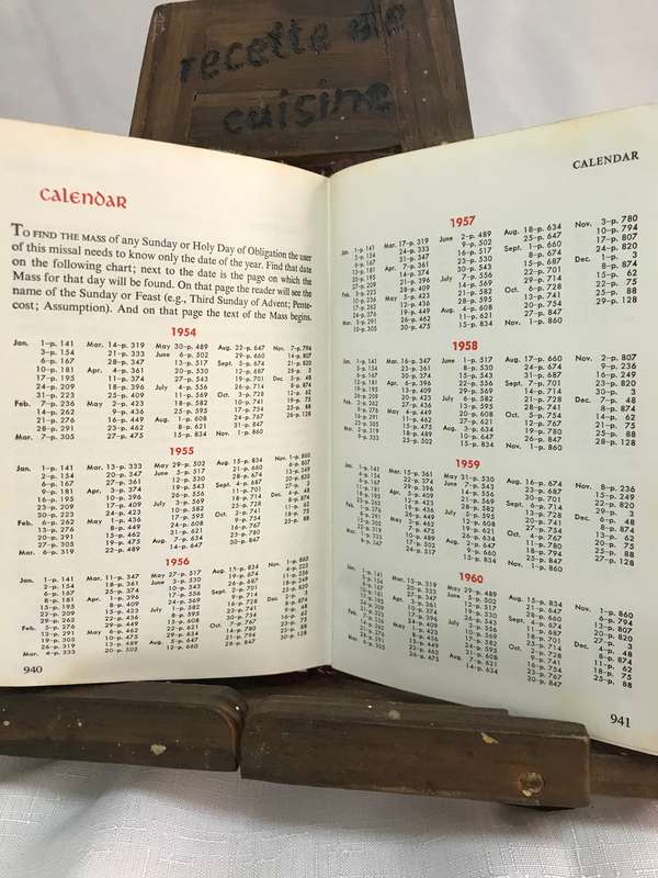 Catholic Missal 1954,1955 Containing All the Masses for Sunday Holy Days Obligations