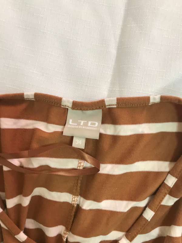 Brown stripe dress size 34 Truworth