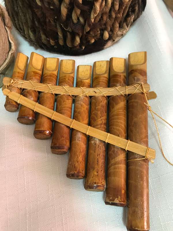 Africa Music Instruments Vintage 2 x Amimal Hide Drums small, Bamboo Flute, Percival Kirby