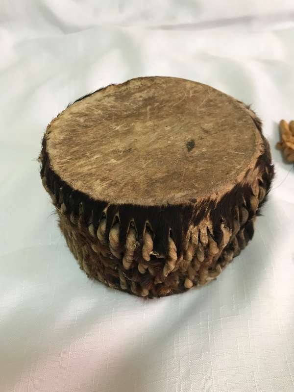 Africa Music Instruments Vintage 2 x Amimal Hide Drums small, Bamboo Flute, Percival Kirby