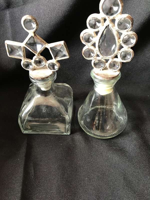 Clear glass bottles with Decorative Collectable props