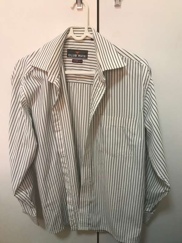Club Avis Shirt Mens Made in USA size large black stripe