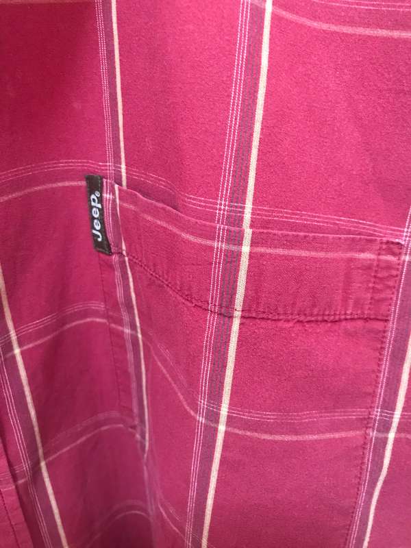 Jeep Shirt Mens Short sleeve red size large Red