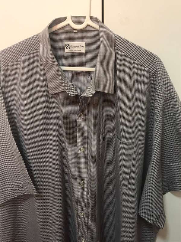 Giovani Nero Shirt Mens Long Sleeve Check Black size 50