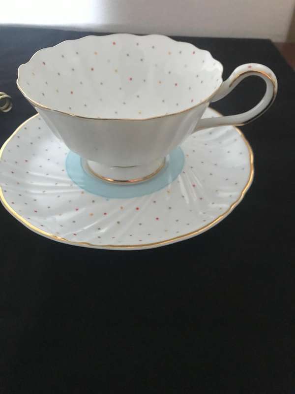 William James cup and saucer with Decorative Porcelain Tile Coaster Featuring Dog Portrait,
