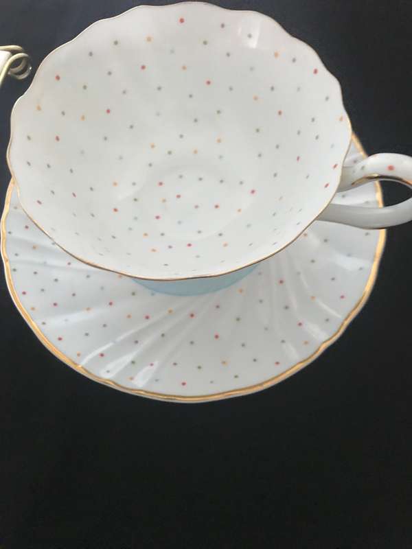 William James cup and saucer with Decorative Porcelain Tile Coaster Featuring Dog Portrait,
