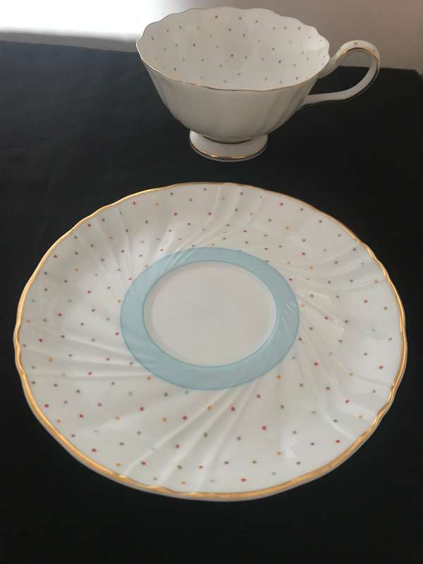 William James cup and saucer with Decorative Porcelain Tile Coaster Featuring Dog Portrait,