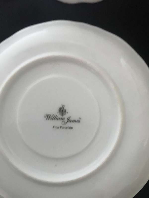 William James cup and saucer with Decorative Porcelain Tile Coaster Featuring Dog Portrait,