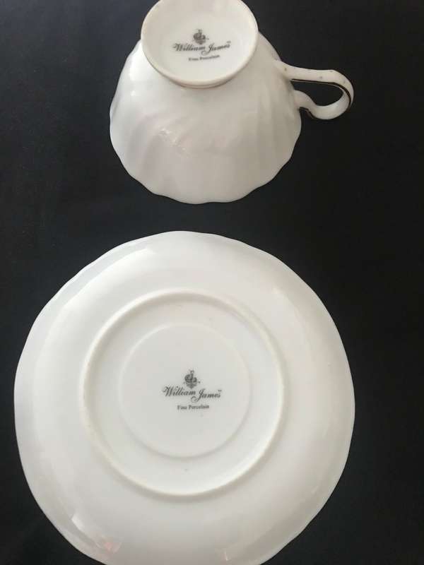 William James cup and saucer with Decorative Porcelain Tile Coaster Featuring Dog Portrait,