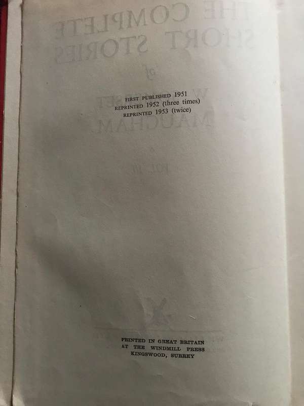 The Complete Short Stories of W. Somerset Maugham, Vol. 3 1953