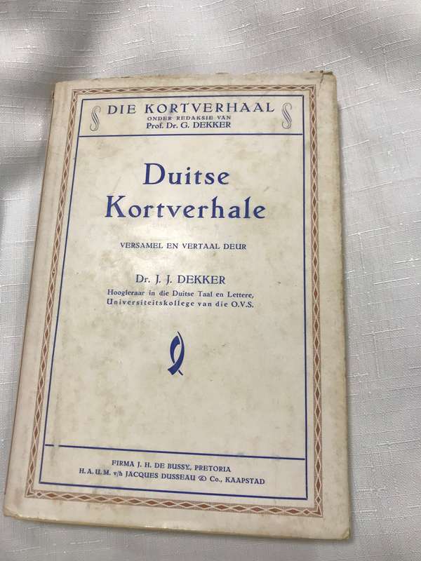 1937 Duitse Kortverhale by Dr. J. J. Dekker Hardcover