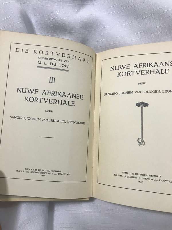 Nuwe Afrikaanse Kortverhale by Sangiro , Bruggen, J v. 1932