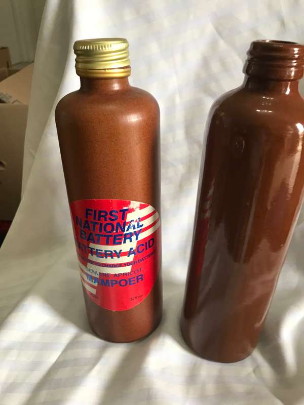 Two stoneware vintage bottles
