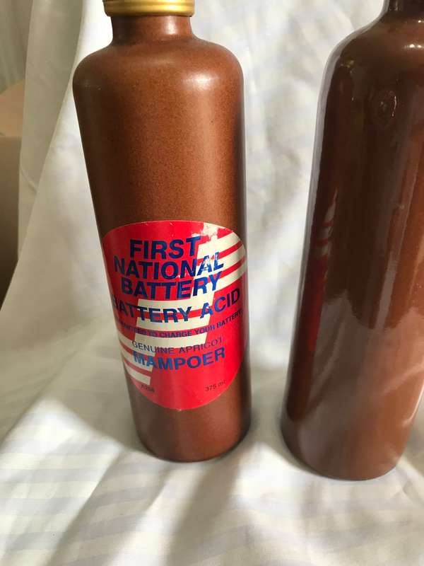 Two stoneware vintage bottles