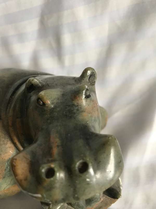 Hippopotamus Hippo Adult and Calf Animal realistic sculpture